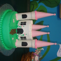 Princess Castle Birthday Cake The towers are ice cream cones and toilet paper rolls covered in fondant. It didn't quite turn out how I planned but still pretty...