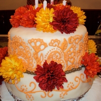 My Mum's Mehndi Cake My sister and I made this cake for my mum's birthday. My sister made the bottom (devil's food cake with chocolate filling) and I...