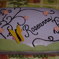 Roseanna's First Birthday Cake This was my second attempt at cake decorating, and, well, as you can see I had trouble with getting the fondant to lie smoothly along the...