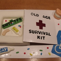 Old Age Survival Kit Thanks to tracey1970 for this idea! White cake covered w/ MMF. all accents are MMF also.