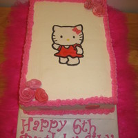 Hello Kitty Cake I got a requested for a young lady who wanted a Hello Kitty cake in all pink. This was my first time doing a cake in all buttercream (aside...