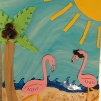 Flamingo Cake Made this for my mom and grandma for Mother's Day. I bought my mom a beach bag with flamingo accessories hence the design. The cake is...