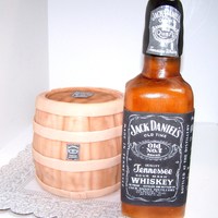 Jack Daniels Keg And Bottle The keg was an actual birthday cake for my son's 21st B-Day, the bottle is made of RKT covered with MMF. These are much bigger than...