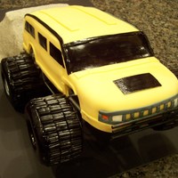 H2 Hummer Jumping H2 Hummer Monster Truck. Fondant/Cake, Tires are black licorice bites. The hill is actual concrete that the frame is set into to...