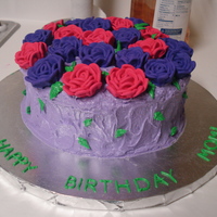 Mom's Rose Cake Birthday cake I made for my mom. It was Italian creme cake covered with cream cheese icing, and royal icing roses.