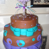 Girly Birthday Cake Made this for a friend's 28th birthday. Got the idea from another cake on CC...just added my own touch with the fondant roses in the...