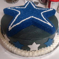 Dallas Cowboys Groom's Cake Made this for my brother-in-law. It is all buttercream with fondant stars placed around the base.