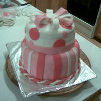 My Second Cake I made three layers inside each tier. It was a dumb idea because I didnt really know how to support it at that time. It kind slid to one...