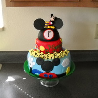 Mickey Mouse Clubhouse (My 7Th Cake) I made this cake because I saw some cakes with a similar theme. I added a hat on top and it turned out good. I loved making this and...
