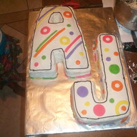 Intials Birthday Cake A yellow Cake with cheesecake pudding