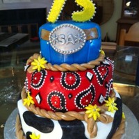 Western Birthday Cake I did this cake for my boyfriend's grandmother's 75th birthday. They threw her a western birthday party. It's covered and...