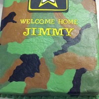 Us Army Camo Made this for my nephew. First time with the camo BC technique. Cake is one layer chocolate and one layer banana with banana mousse and...