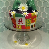 Patchwork And Daisies Small cake made to practice carving. Thanks for looking.