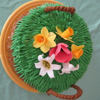 Easter Basket Cake This is a carrot cake with cream cheese frosting and gum paste flowers