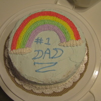 #1 Dad Wiltons 1st cake course Piping gel out line with star piping