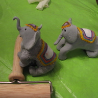 Elephants These are made of fondant they where for cakes I made for works Family Day