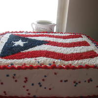 Puerto Rico Flag Cake WHIPPED CREAM AND BUTTERCREAM