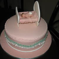 Baby In A Crib. CAKE MAKE FOR A FRIEND'S BABY SHOWER.