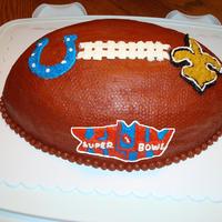 Superbowl Cake Buttercream with a pressed design from the back of a "clean" scrubbie towel