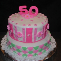 50Th Birthday Cake I made this cake for a teacher at my sons school, she is also an AKA. The bottom layers are Lemon cake/ lemon filling and the top tier is...