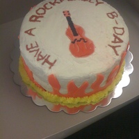 Rockabilly Anyone This was a coconut with pinapple filling in coconut BC. The flames and bass are fondant/gumpaste.