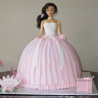 Doll Cake 2 stacked cakes top tier is vanilla cakebottom tier is chocolate with BC filling