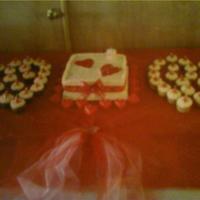 Sweet 16 Birthday Cake And Cupcakes I made this cake for a sweet 16 party. The mother wanted a cake and cupcakes. She also wanted red, white and hearts since it was 2 days...