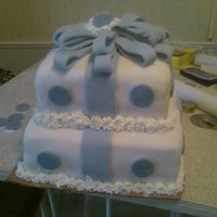 Blue Baby Shower Cake I made this cake (only my 4th cake so go easy on me LOL) for my bosses baby shower. Its the awesome weddiing cake recipe that I found here...