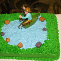 Fisherman Cake Buttercream icing rocks are fondant