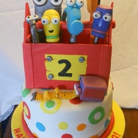 Handy Manny Cake! This is a Handy Manny cake I did for my cousin. The tools are made completely out of gumpaste and it ended up being huge! It was so heavy...