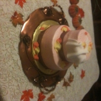 Fall Bridal Shower This cake was done for a friend. She found a picture online and asked me to duplicate it using different colors. Iced in buttercream. Dress...