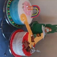 Wizard Of Oz This was a cake I did for my 5 year old. Frosted in buttercream, and all the people and decorations were done in fondant.