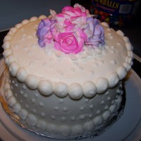 First Cake I've Ever Decorated buttercream icing and roses