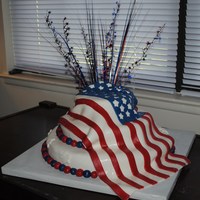 4Th Of July Cake I made this cake for my husbands work for the 4th of July. There are stars placed on the different tiers. This one is my favorite so far!