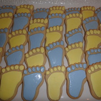 Baby Feet Sugar cookies decorated with royal icing.