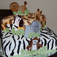 Safari Cake Cake inspired by SlimKim but not nearly as well done. Her cake is amazing! Zebra cake is chocolate with strawberry mousse filling, Giraffe...