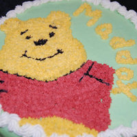 Winnie The Pooh - 1St Birthday Winnie the Pooh Cake... Vanilla cake, Vanilla Buttercream