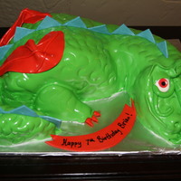 Dragon Cake Fondant Dragon.... made from 2 8" rounds!! Found cutting instructions online, but cannot remember where I found them to give credit...