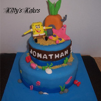 Spongebob The birthday boy loves spongebob and was SO surprised by the cake. Everything is edible except for a few toothpicks. Top tier is marble...