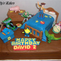 Toy Story Toy Story cake for a 2 year old. Bed, dresser, and toy chest are all cake too. Mother asked for toys rather than fondant figures so her son...