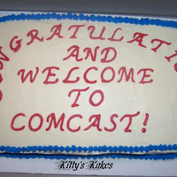 New Hire Class Graduation This was my 1st all buttercream cake I did and the first time I had ever piped icing! The cake is marble and is covered in buttercream with...