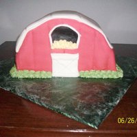 Barn Birthday Cake Fondant covered cake with royal icing accents.