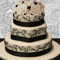 Black And White Wedding First time I've piped black directly onto the cake...