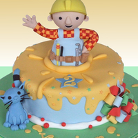 Bob The Builder When I dropped this cake off little Xavier was so excited, he was just adorable!! I loved making this cake it's a 9" white...