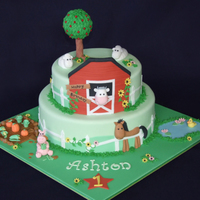 Barnyard Friends Such a cute cake and so much fun to make, not like work at all!!!! 11" chocolate mud and 8" white mud.
