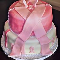 Breast Cancer This cake was made for a friend who returned to work from having chemo.