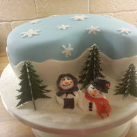 Christmas Cake With Snowmen 