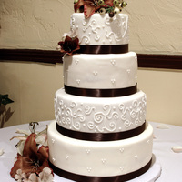 Fall Wedding Cake Done in shades of brown.