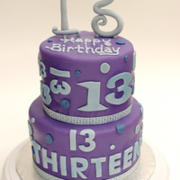 13Th Birthday Cake A cake for a girl turning 13. Chocolate cake with chocolate swiss meringue filling. All decorations done in fondant.
