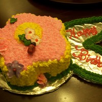 Flower Cake Marble cake w/BCF and some fondant